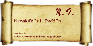 Muraközi Iván névjegykártya